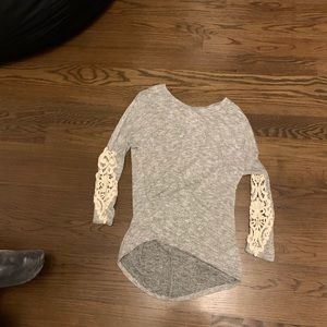 Grey with lace sleeves